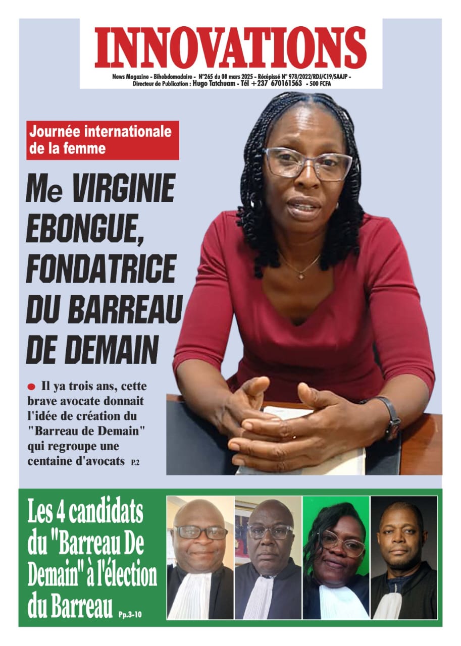 JIF : Me Virginie EBONGUE, Fondatrice du Barreau de Demain, Il y a trois ans, cette brave avocate donnait l'idée de création du "Barreau de Demain" qui regroupe une centaine d'avocats
