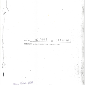 Loi-n°97-003 du 10 janvier 1997 relative à la Promotion Immobilière