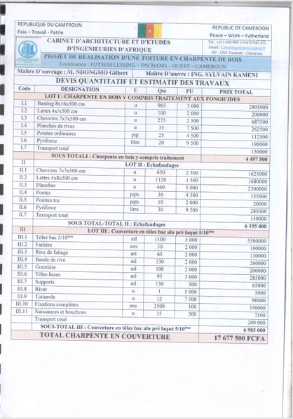 Projet de Construction de la Paroisse de l'Eglise Catholique de Fotsem-Lessing - POSE DE LA CHARPENTE – Image 5