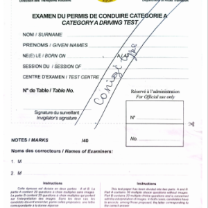 Sujet d'examen du Permis de Conduire Session Septembre 2026 - CAT A, B, C, G, T